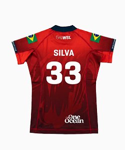 Camisa Lycra WSL Luana Silva 33 Vermelha