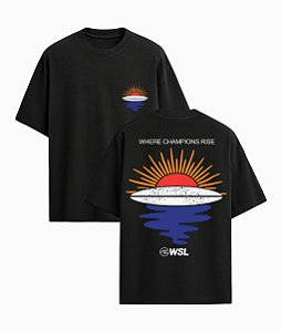 Camiseta Oversized WSL Sunrise Preta