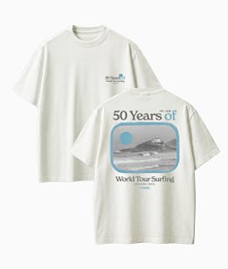 Camiseta Oversized WSL 50 Anos Vintage Off White