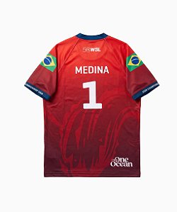 Camisa Jersey WSL Gabriel Medina 1 Vermelha