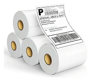 Rolos Etiqueta 10x15 100x150 Térmica Serrilha Cor Branco Sem Ribbon