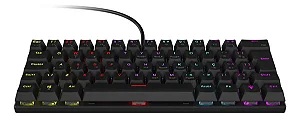 Teclado Mecânico Vinik Anihi Black, Switch Red, 60%, LED Rainbow