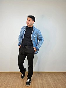 CALVIN KLEIN JAQUETA OVERSHIRT JEANS BORDADO BORDADO BOLSO