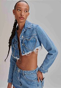 MYFT JAQUETA JEANS CROPPED CORACAO