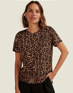 SHOULDER TSHIRT LEOPARDO