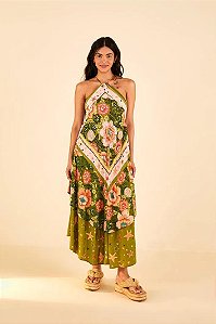 FARM VESTIDO LONGO LENCO ESTRELA E FLOR