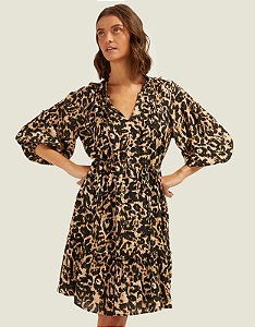 SHOULDER VESTIDO CURTO ONCA LUREX