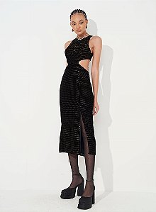 COLCCI VESTIDO VELUDO COM BRILHO