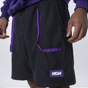 HIGH CARGO SHORTS BLACK/PURPLE