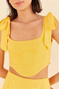 FARM TOP CORSELET LACO AMARELO ABIU