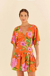 FARM VESTIDO CURTO FLORAL BEM ME QUER