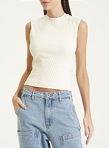 FORUM BLUSA CANELADA BEGE ITALIAN