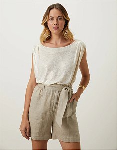 SHOULDER BLUSA MALHA FOIL