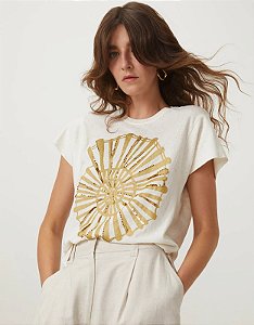 SHOULDER T-SHIRT CONCHA BORDADA