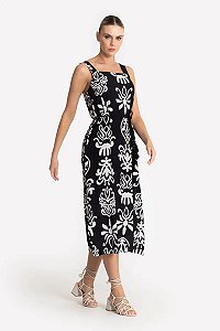 SLY VESTIDO MIDI ETNICO P & B