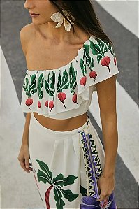 FARM BLUSA BABADO DEDO DE MOÇA