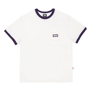 HIGH POCKET TEE WHITE/PURPLE