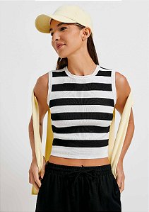 HERING REGATA FEMININA CROPPED EM TRICÔ FIO TINTO