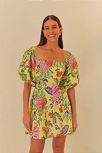 FARM VESTIDO CURTO FLOR DE BORBOLETA