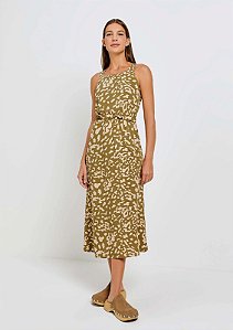 HERING VESTIDO MIDI ESTAMPADO COM AMARRAÇÃO