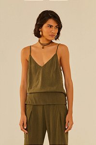 MARIA FILO BLUSA DECOTE V VERDE BROTO