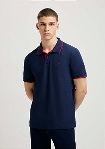 HERING CAMISA POLO BÁSICA MASCULINA REGULAR EM PIQUET COM BORDADO