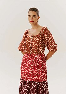 CACAY VESTIDO MAXI MIDI TÚNEL BUSTO ESTAMPADO PAMPA