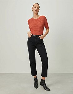 SHOULDER T-SHIRT TRICOT TEXTURA FERRUGEM