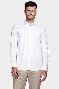 ARAMIS CAMISA MANGA LONGA SLIM EM TRICOLINE STRETCH - BRANCO