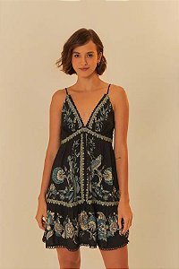 FARM VESTIDO CURTO ESTAMPADO POUSO TROPICAL