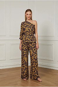 ANIMALE CALÇA SARUEL COM PALA DE LASTEX ESTAMPADO FLORAL