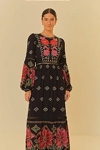 FARM VESTIDO PALA BORDADA ESTAMPADO AMSTERDAM