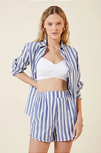 MYPLACE SHORT TRICOLINE LISTRADO BICOLOR MARINHO