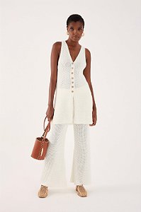 DRESS TO TÚNICA TRICOT BOTOES OFF-WHITE
