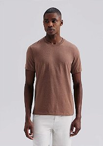 HERING BLUSA BÁSICA UNISSEX MANGA CURTA REGULAR WORLD - MARROM