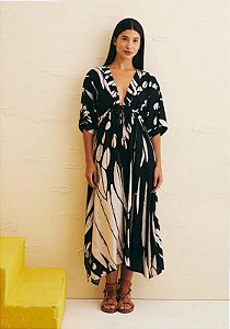 CACAY VESTIDO PONTAS ESTAMPADO COLOMBIANA