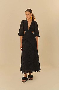 FARM VESTIDO LAISE COQUEIRO TROPICAL PRETO