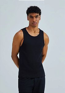 HERING REGATA MASCULINA REGULAR EM RIBANA CANELADA - PRETO