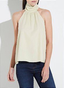 FORUM BLUSA LINHO GOLA ALTA  COM AMARRAÇÃO