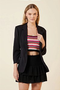 MYPLACE BLAZER COM MANGA 7/8 PRETO