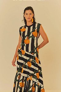 FARM VESTIDO MARIAS ESTAMPADOS LISTRA DE BANANA
