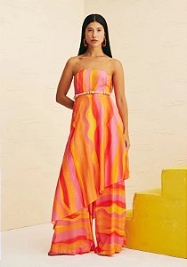 CACAY VESTIDO TOMARA QUE CAIA ASSIMÉTRICO ESTAMPDO JUJUY