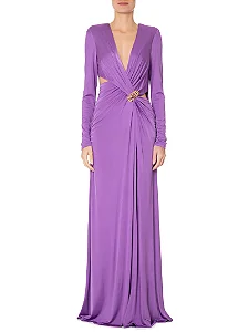ANIMALE VESTIDO LONGO DE JERSEY COM RECORTES E M