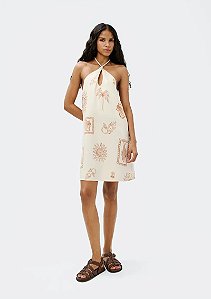 HERING VESTIDO CURTO ESTAMPADO HALTERNECK