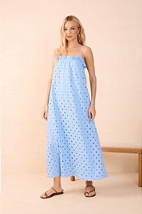 DRESS TO VESTIDO CROPPED LAISE DECOTE RETO AZUL HORIZONTE
