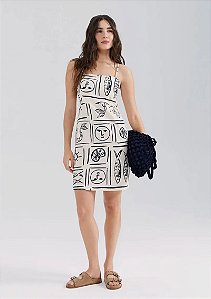 HERING VESTIDO CURTO ESTAMPADO DECOTE QUADRADO