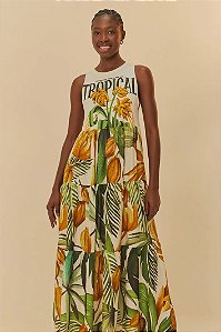 FARM VESTIDO CROPPED BANANA