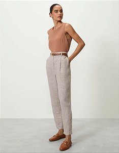 SHOULDER CALÇA LINHO MINI PIED POULE SLIM