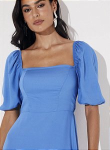 SOMMER VESTIDO CURTO DECOTE RETO COM RECORTES