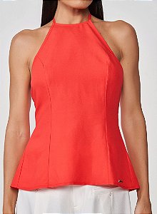 COLCCI BLUSA SLIM DECOTE HALTER AMARRAÇÃO COM LINHO ELLA
